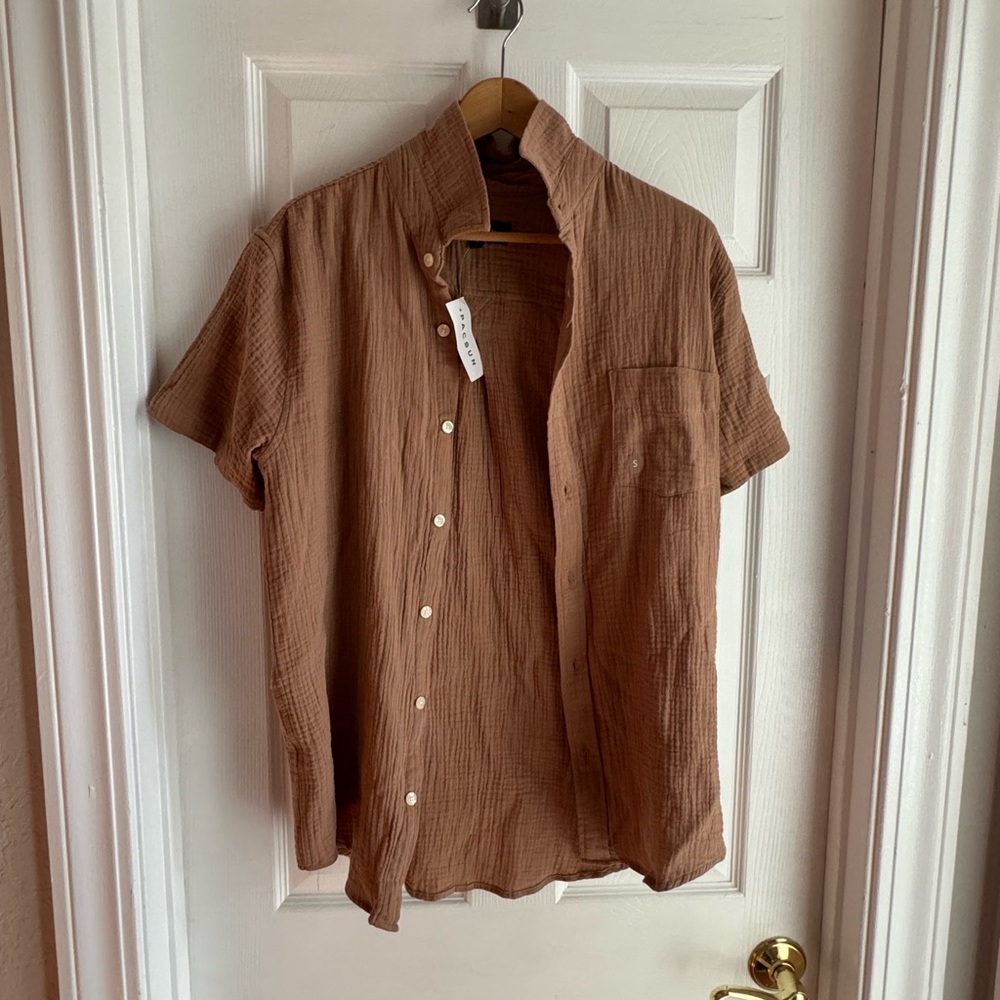 PacSun Brown Casual Button Down Shirt